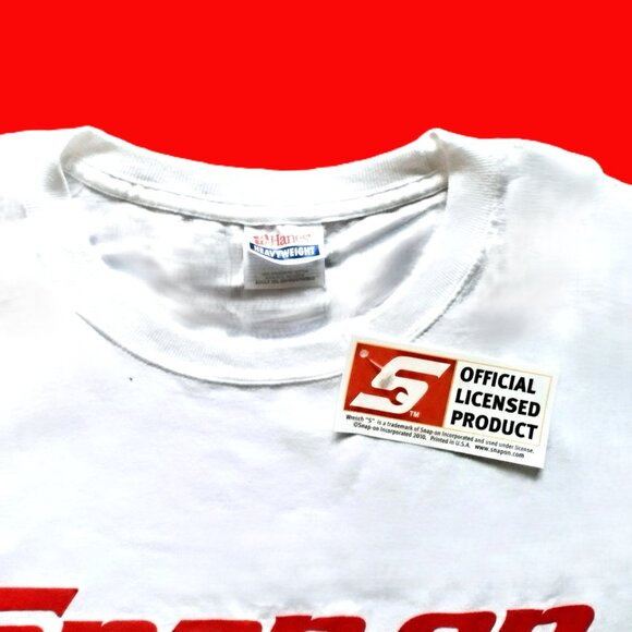 Snap-on Tools White Long Sleeve Hanes T-Shirt ~ Sleeve Graphics ~ Adult 2XL, NEW - Picture 8 of 12